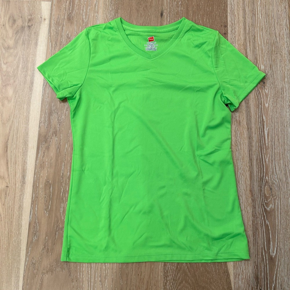 Hanes Florescent Green Dri-Fit‎ top size small